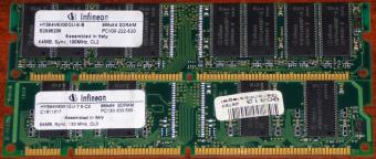 2x 64MB Infineon SDRAM 8Mx64 Italy